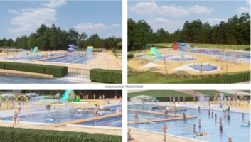 Wizualizacja projektu nowej koncepcji zagospodarowania terenu basenu letniego w Mościcach